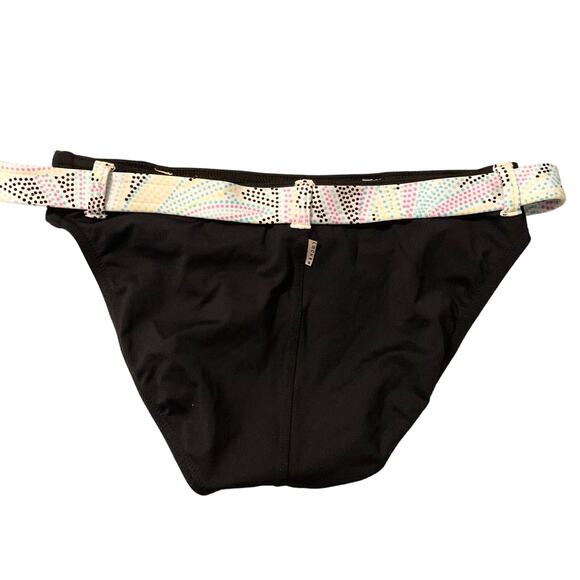 Anne Cole Locker Pastel Dotted Bikini Medium Halter & Back Tie Deep V Belted - Picture 12 of 16